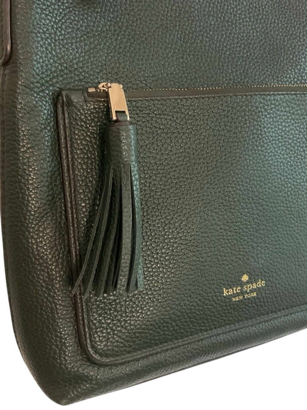 Authentic Kate Spade New York On Purpose Pebbled Top Zip Crossbody in Spruce - Picture 5 of 16
